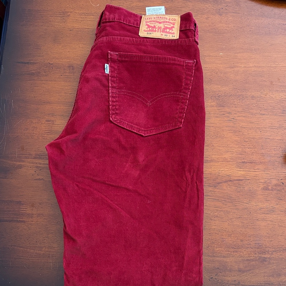 Levi's 514 Vintage Deep Red Corduroy Jean